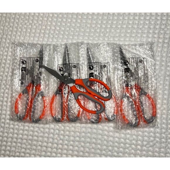 Kitchen Scissors 3 Ultra Sharp Orange Stainless Steel Kitchen Shears Meat Sb - Picture 3 of 8